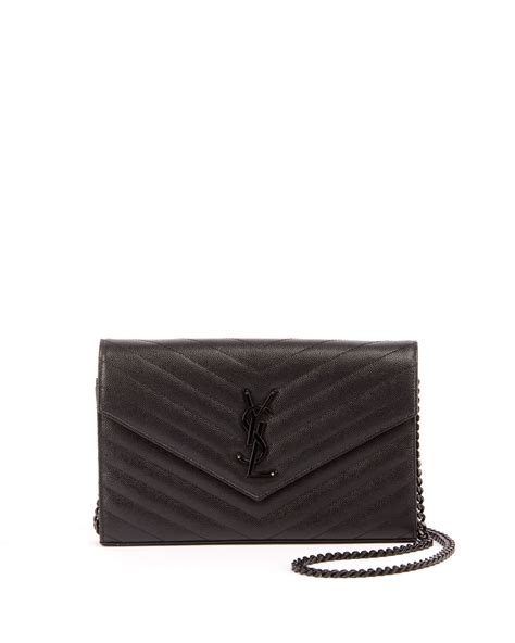 saint laurent monogram ysl small matelasse envelope chain wallet black|CASSANDRE MATELASSÉ small envelope wallet in grain de.